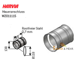 HARVIA Rauchrohr Maueranschluß Wandfutter Edelstahl Ø115 mm 