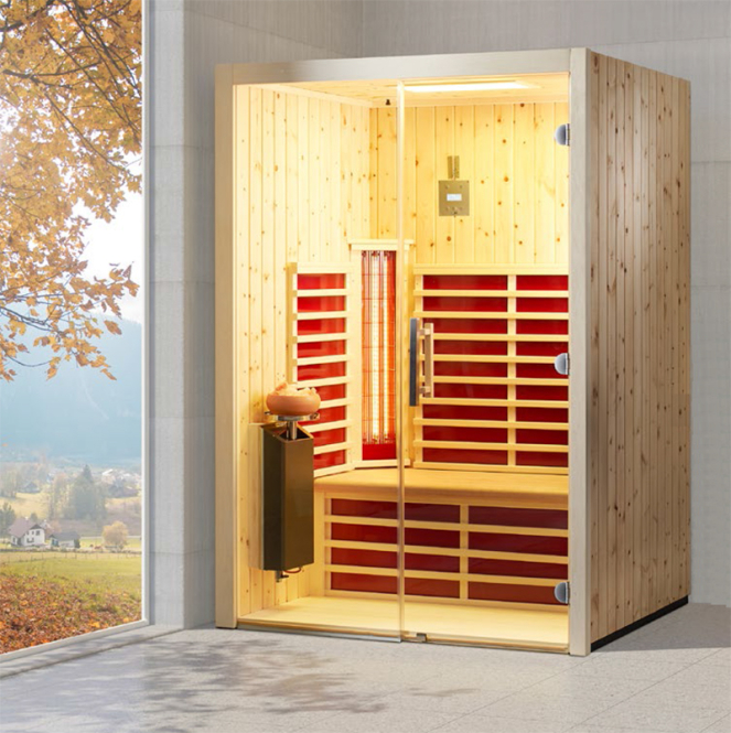 TrioSol Infrarotkabine Glas 145 - Zirbe 