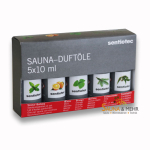 Sauna-Düftölset 5-tlg. für Aufguß und Beduftung 