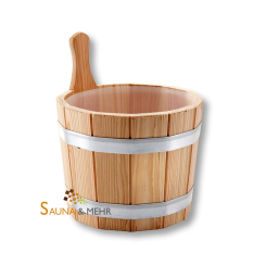 Sauna Aufguss Kübel 5 Ltr. "Lärche" mit verz. Umreifung 