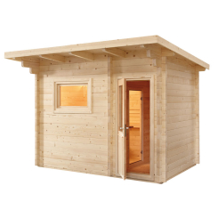 Domo by Sentiotec - Lava Massivholz Gartensauna mit Vorraum 