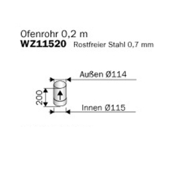 HARVIA Rauchrohr Edelstahl Ø115 - 200 mm 