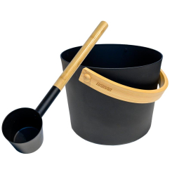 HARVIA Sauna Zubehör-Set Aufgußkübel Black mit Kelle 