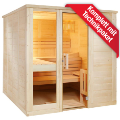 Domo by Sentiotec - Komfort Large Massivholzsauna 208 x 206 x 204 cm - GERADE 