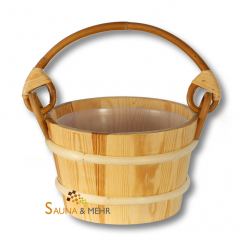 Sauna Aufguss Kübel 4 Ltr. aus Nadelholz mit Rattanhenkel 