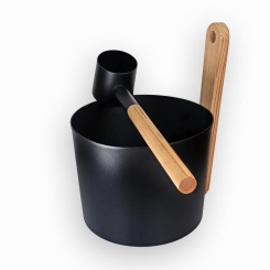 Nova Sauna Zubehör-Set Kübel und Kelle Fb. schwarz 