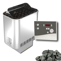 Technik-Set | Finnischer Saunaofen 9 kW + Steuerung Finncontrol K4 - incl. Saunasteine 