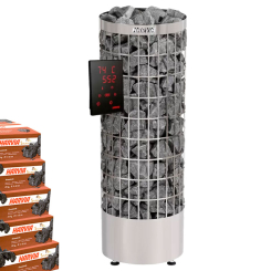 HARVIA Cilindro XE Säulen Saunaofen - Stahlmantel mit interierter Xenio Saunasteuerung 