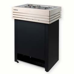 Sentiotec Saunaofen QUBE - 10,5 kW incl. Saunasteine und Reling "Linde" 