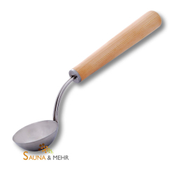 Schöpfkelle aus Edelstahl mit runden Holzgriff Nadelholz - 39 cm - 100 ml 