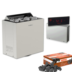 HARVIA Technik-Set | Viking / Qubic Saunaofen 8 kW + Harvia Steuerung Xafir CS110 + Saunasteine für Finnische Sauna 