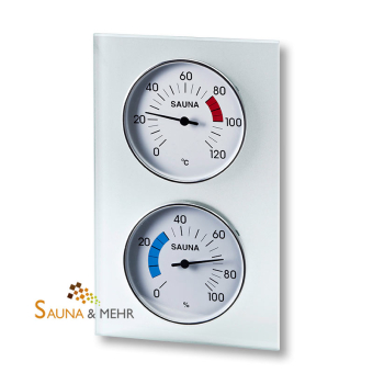 Klimastation - Thermometer u. Hygrometer im Glasrahmen 