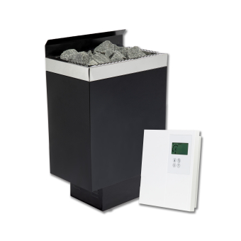 Infraworld Technik-Set Saunaofen Sparta Wall Black mit Saunacontrol A für Finnische Sauna 