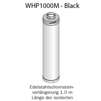 HARVIA Verlängerung für Edelstahlschornstein - 1000 mm Fb. Schwarz 