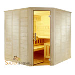 wellFUN Massivholz Saunakabine Eck 204 x 204 