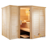 POLARIS Massivholz Saunakabine Large 232x204 - links 