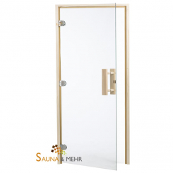 Fichte Saunatür "Classic" 40mm / 74x196 cm - Klarglas 8 mm 68 x 191 cm 